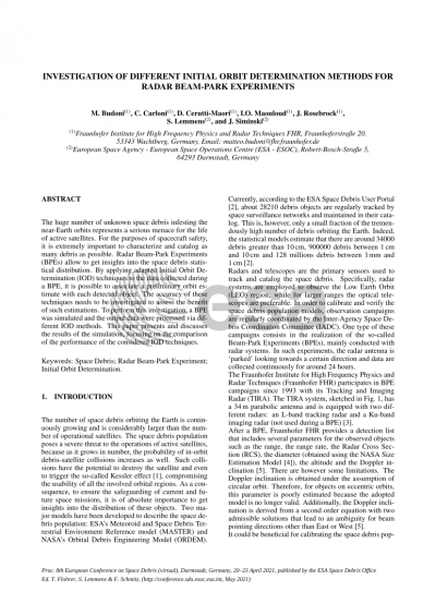 INVESTIGATION OF DIFFERENT INITIAL ORBIT DETERMINATION METHODS FOR 